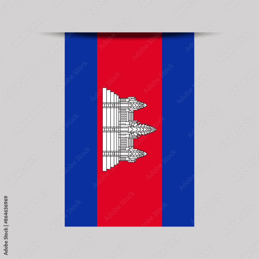 Naklejka premium Cambodia Banner Flag Vector Illustration