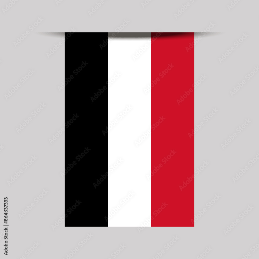 Obraz premium Yemen Banner Flag Vector Illustration