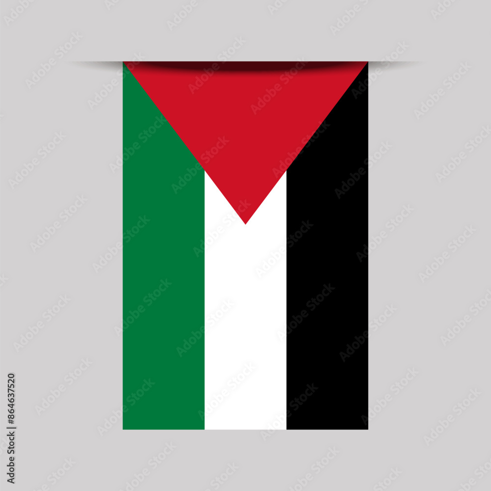 Palestine Banner Flag Vector Illustration Palestine Banner Flag Vector Illustration