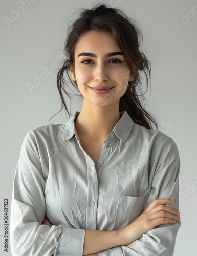 Happy Arabic Woman Smiling in Studio Portrait