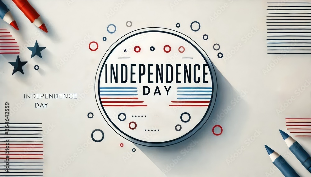 Naklejka premium Independence Day Celebration Design with Red, White, and Blue Elements
