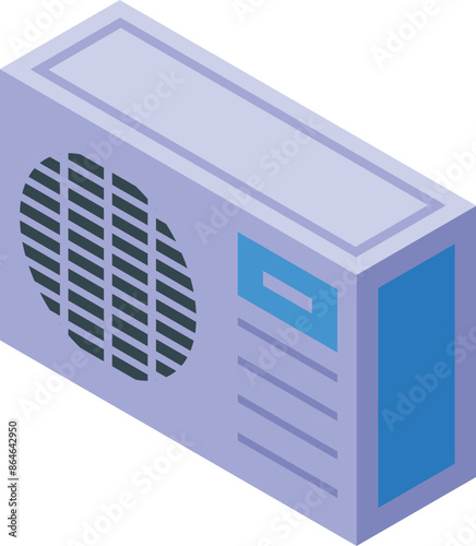 Modern air conditioner is cooling the air in a house, providing a comfortable temperature