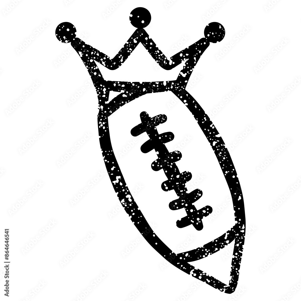 American football ball crown graffiti in grunge style American football ball crown graffiti in grunge style