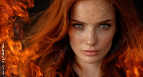 Captivating redhead with piercing blue eyes © Ari