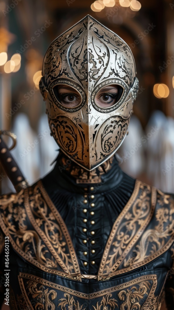 Obraz premium Ornate Warrior Mask with Intricate Designs