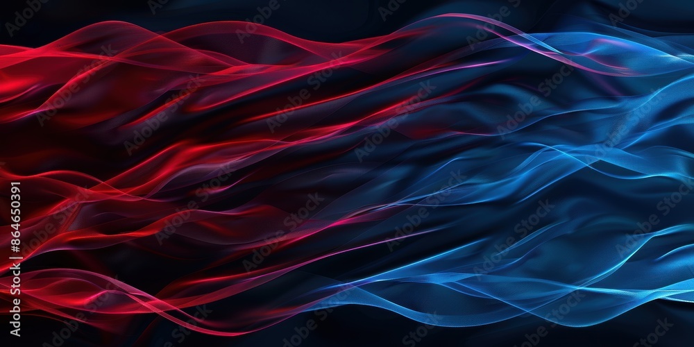 Fototapeta premium abstract waves of red and blue energy