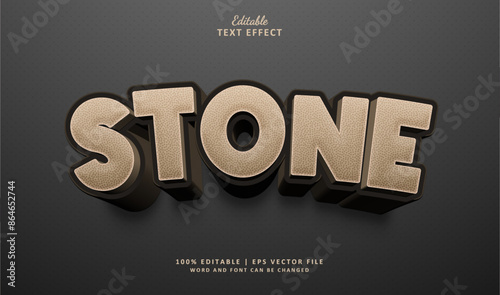 Stone Editable Text Effect Style 3d With Natural Concrete Ancient Rock Grunge Pattern