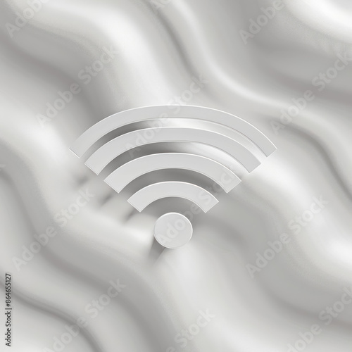 abstract wi-fi signal icon on a soft light neutral background