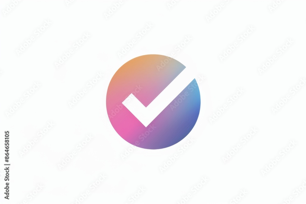 Checkmark symbolizing completion and success in minimalist style Checkmark symbolizing completion and success in minimalist style