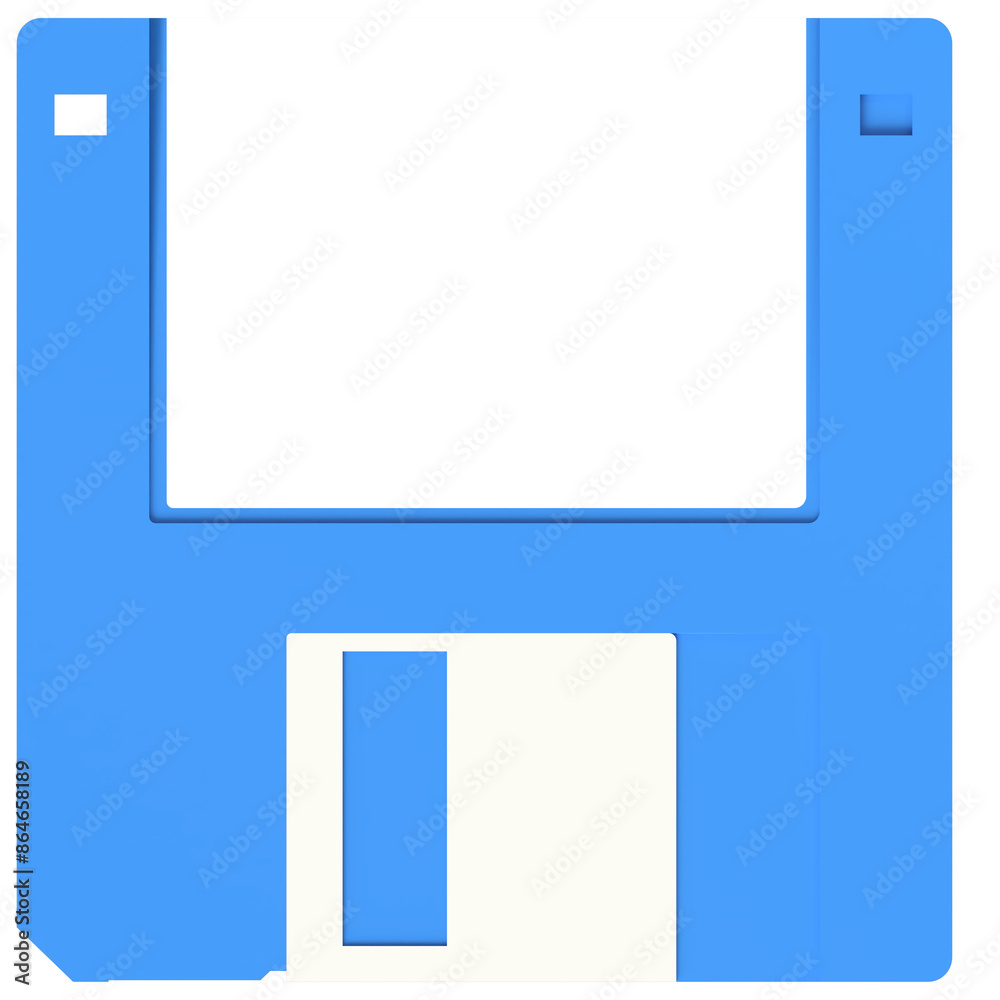 フロッピーディスク 記録媒体 パソコン CG 3DCG  透過PNG