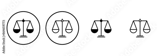Scales icon set . Law scale icon. Justice sign