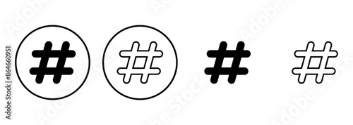 Hashtag icon set. hashtag symbol