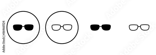 Glasses icon set. Glasses vector icon