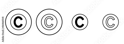 Copyright icon set. copyright symbols