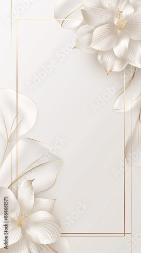 wedding card with white flowers
