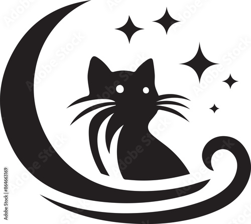 Cat  silhouette vactor with White background 