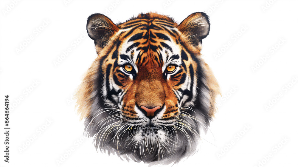 Fototapeta premium tiger isolated on white background