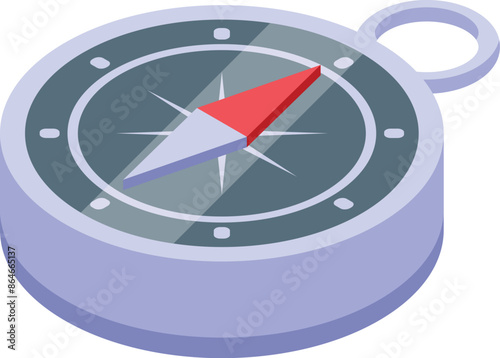 Magnetic compass pointing north, symbolizing navigation, exploration, and finding one's way