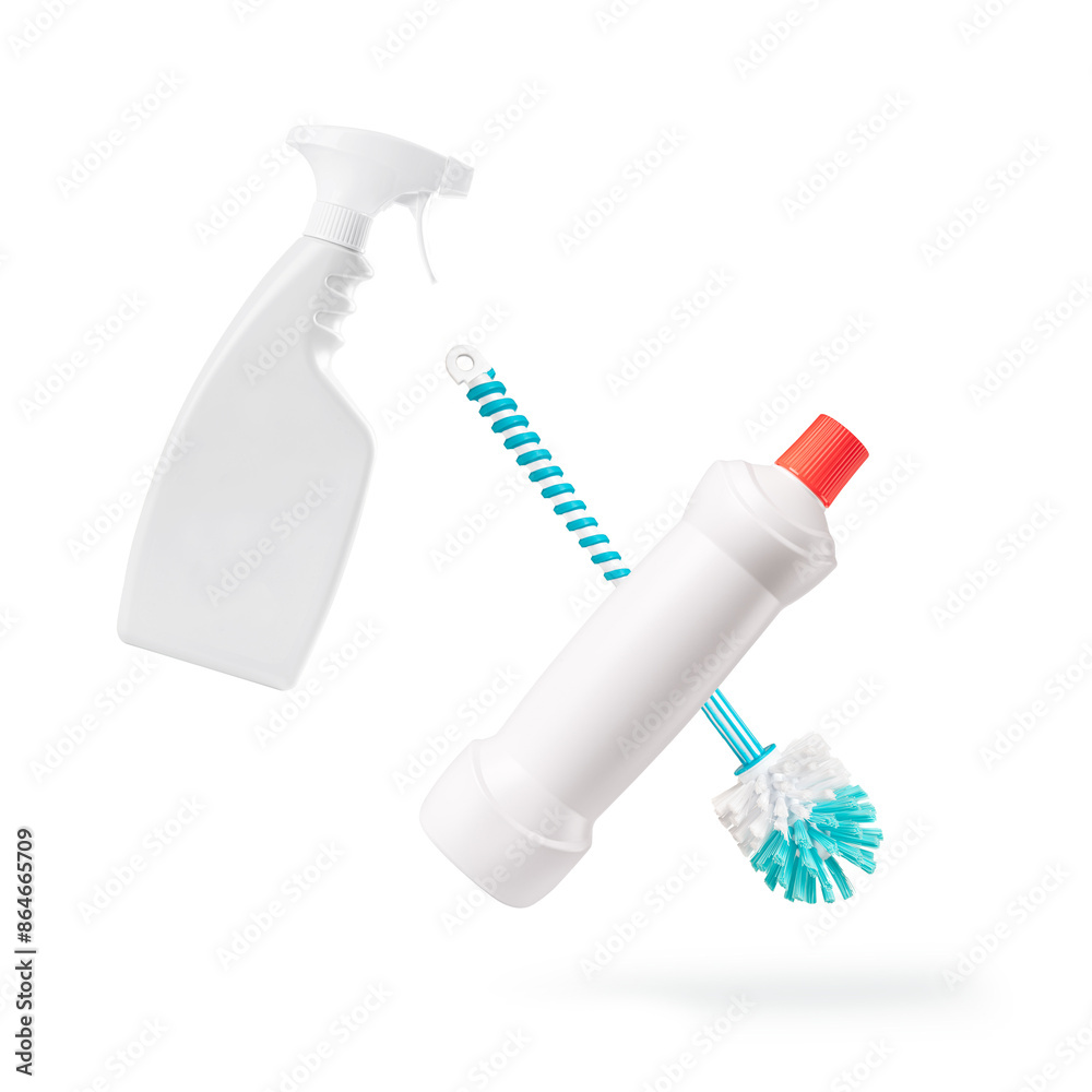 House holding cleaning product isolated on white background. House holding cleaning product isolated on white background.