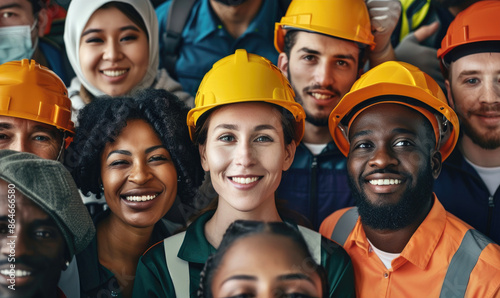 Happy Multicultural Group of Workers