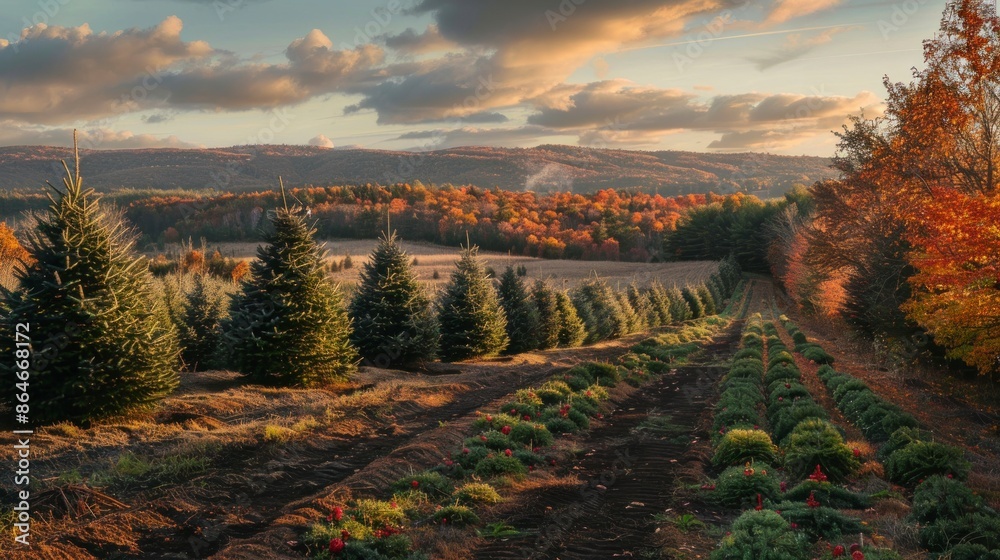 Naklejka premium dirt road surrounded by trees in the forest
