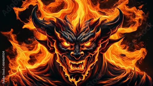 Halloween fire demon devil