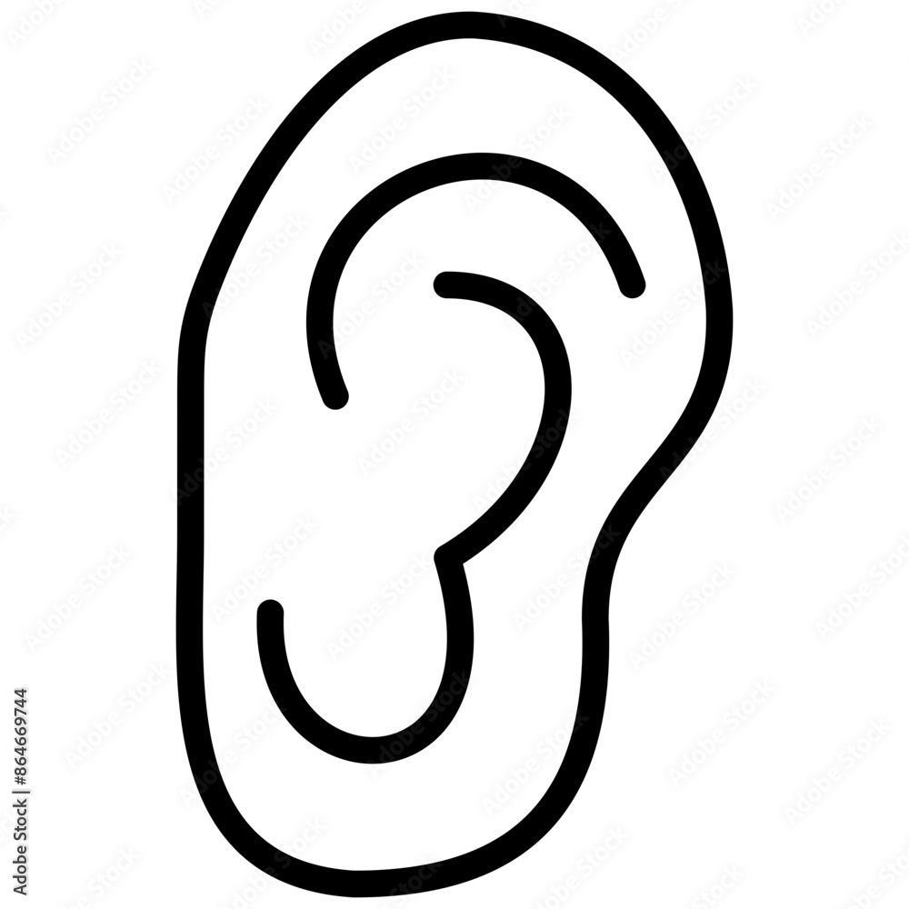 ear icon illustration design with outline ear icon illustration design with outline