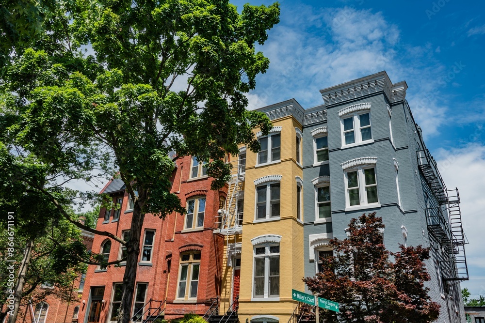 Fototapeta premium Row Homes on Millers Court, Capitol Hill Washington DC USA