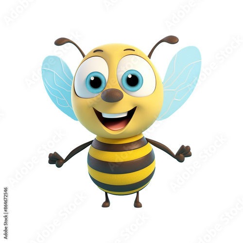 Flying bee isolated on transparent background png photo