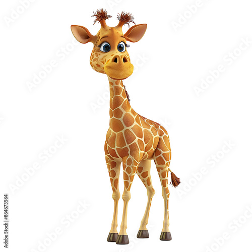  Cute cartoon giraffe isolated on transparent background png