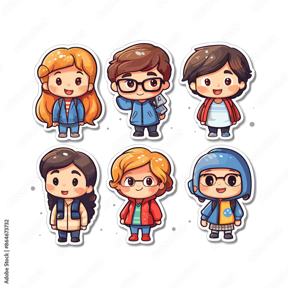 a series of cartoon characters including a girl and boy a series of cartoon characters including a girl and boy