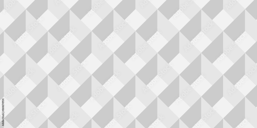Vector white and gray cube geometric pattern grid backdrop triangle background. Abstract cube geometric tile and mosaic wall or grid backdrop hexagon technology. white geometric block cube structure.