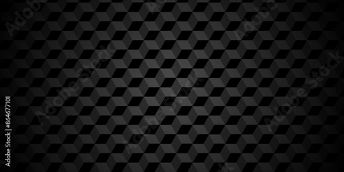 Vector of cube geometric pattern grid backdrop triangle background. Abstract cube geometric tile and mosaic wall or grid backdrop hexagon technology. black or gray geometric block cube structure.