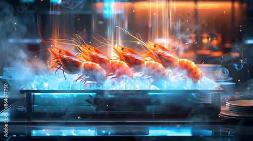 Wallpaper Mural Mesmerizing Frozen Shrimp Arrangement with Striking Visuals and Flair Torontodigital.ca