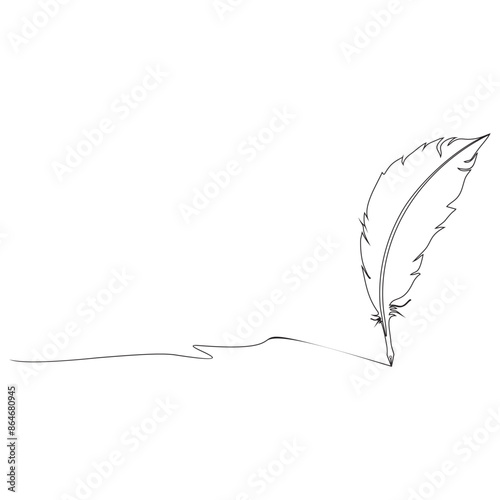quill writing line art vector...