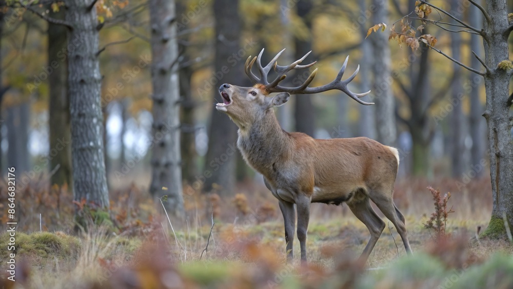 As the trees reddened and took on their autumnal tints, the forest resounded with the love songs of deer As the trees reddened and took on their autumnal tints, the forest resounded with the love songs of deer