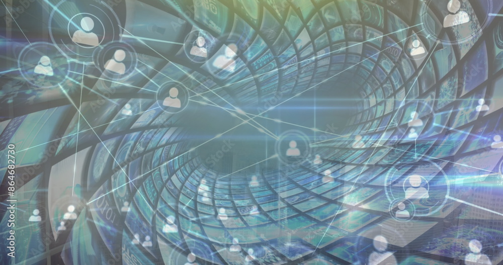 Fototapeta premium Image of connections and data on digital screens