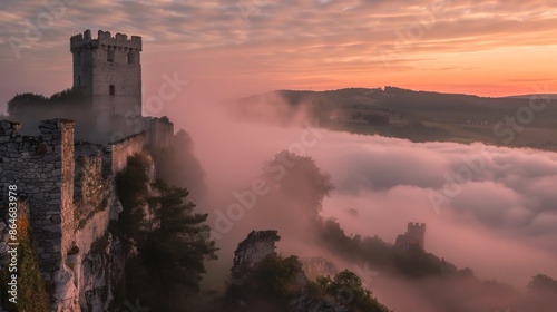 Medieval castles emerge mystically in the fog, their stones echoing tales of knights and kings.