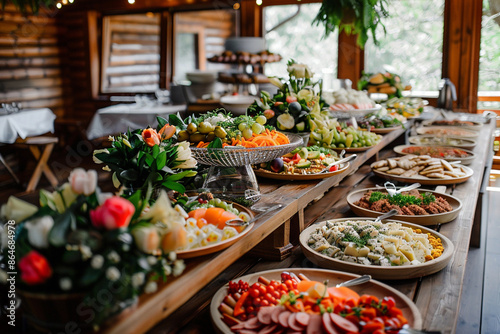 Buffet food catering food party on the table