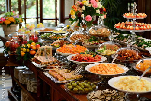 Buffet food catering food party on the table