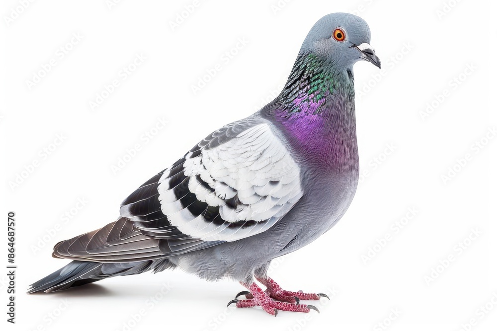 curious gray pigeon perched isolate on pristine white background bird photography curious gray pigeon perched isolate on pristine white background bird photography