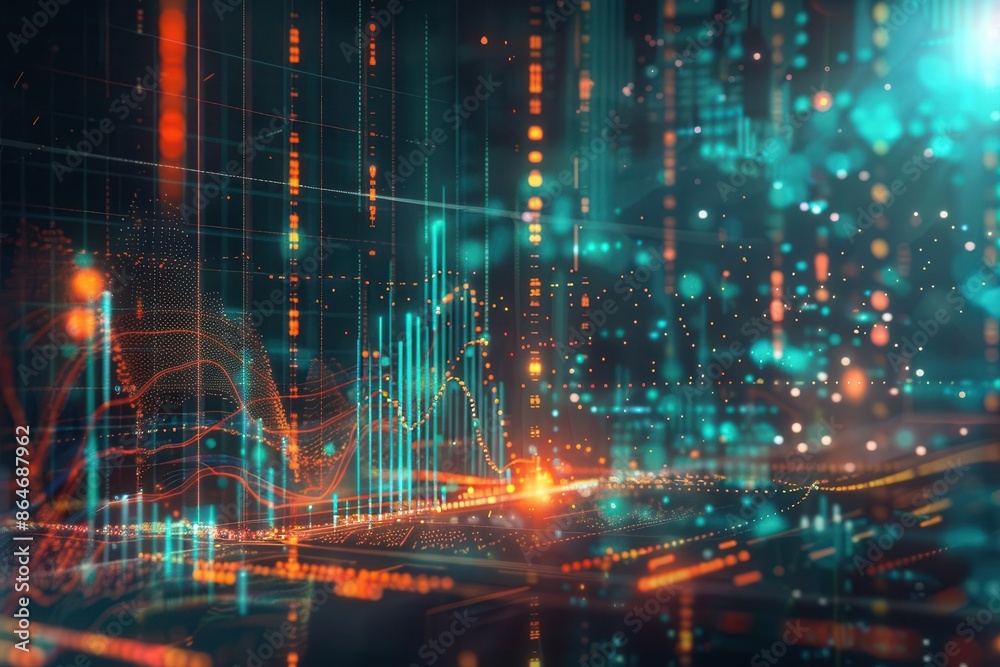 data analytics visualization with charts and graphs emerging from information sea digital illustration data analytics visualization with charts and graphs emerging from information sea digital illustration