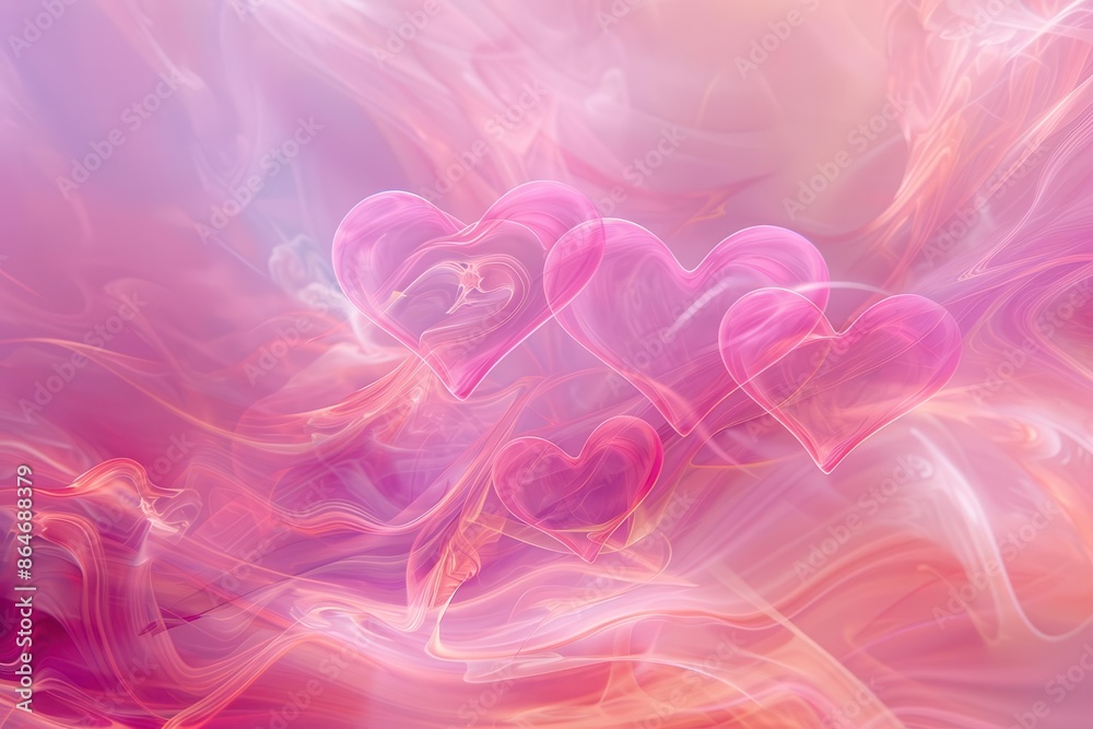 delicate pink hearts dance on abstract background celebrating love and romance digital art delicate pink hearts dance on abstract background celebrating love and romance digital art