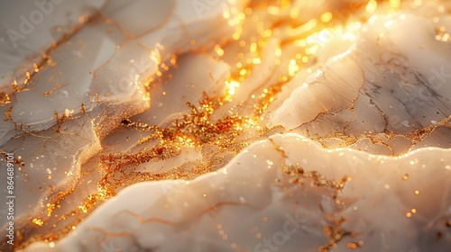 Luxury background of white marble with gold veins, abstract texture of natural stone for design art work. Elegant backdrop with golden cracks, concept of luxury, wealth and glamour.
