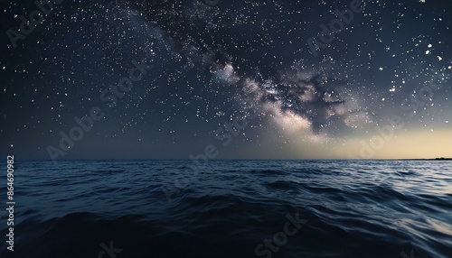 穏やかな海と満天の星空/天の川2
