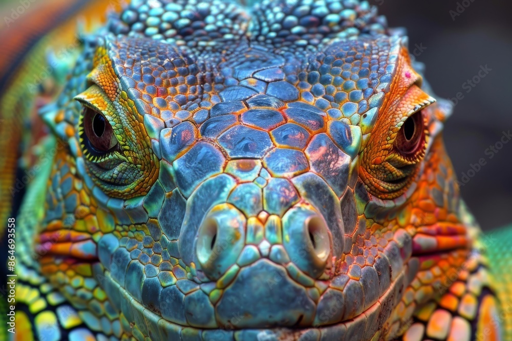 Close-Up of a Green Iguana's Face Close-Up of a Green Iguana's Face
