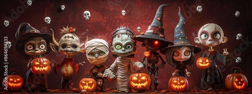 ハロウィンのかぼちゃとおばけ