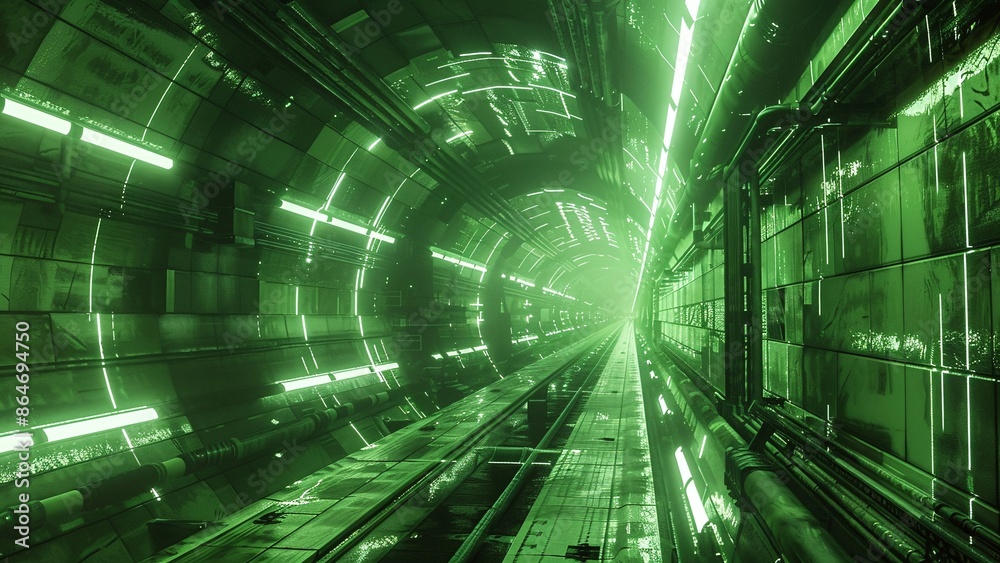 Sci-fi glowing future hyperspace tunnel Sci-fi glowing future hyperspace tunnel