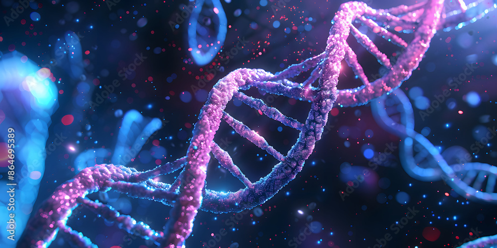 Estrutura de DNA em estilo abstrato brilhante Estrutura de DNA em estilo abstrato brilhante