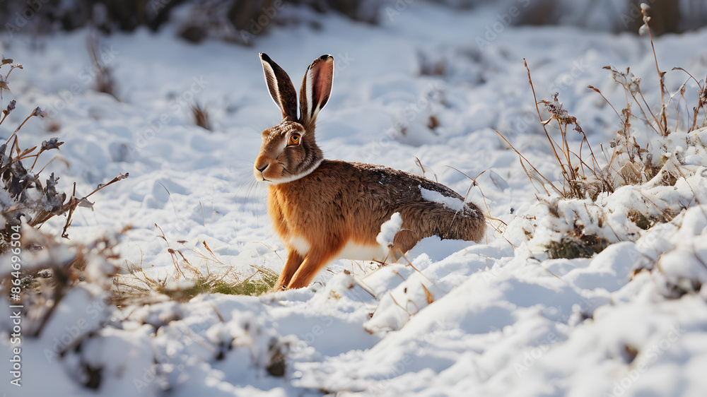 rabbit in the snow rabbit in the snow